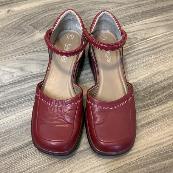 Red / burgundy genuine leather shoes - Picture 4 of 8